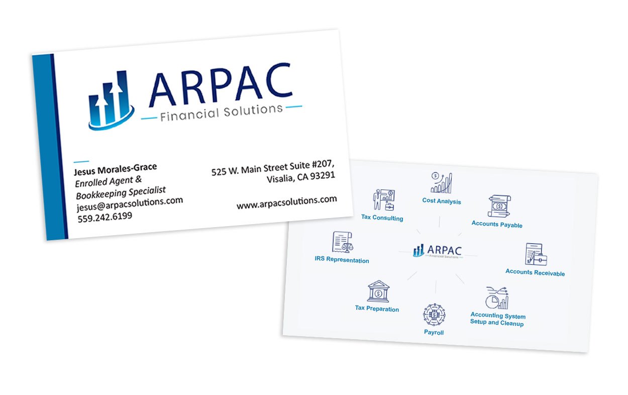 ARPAC Financial Solutions business card design